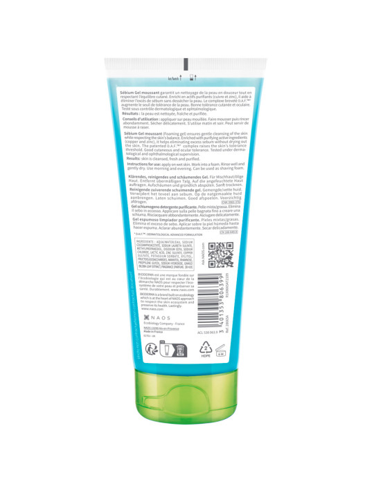 BIODERMA SEBIUM GEL MOUSSANT 200 ML