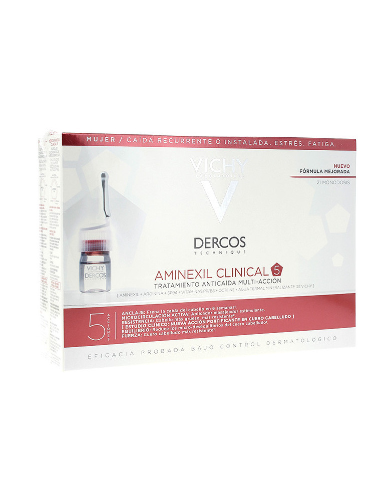 DERCOS AMINEXIL CLINICAL 5 MUJER 6 ML 21 MONODOS