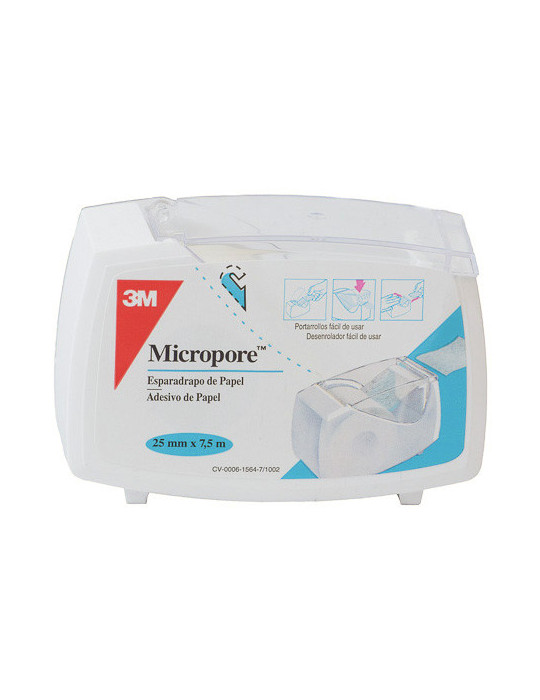 ESPARADRAPO MICROPORE 7,5MX2,5 PORTARROLLOS