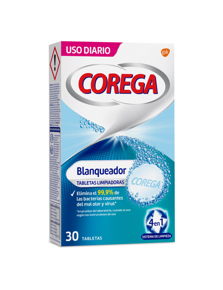 COREGA BLANQUEADOR LIMPIEZA PROTESIS DENTAL 30 T