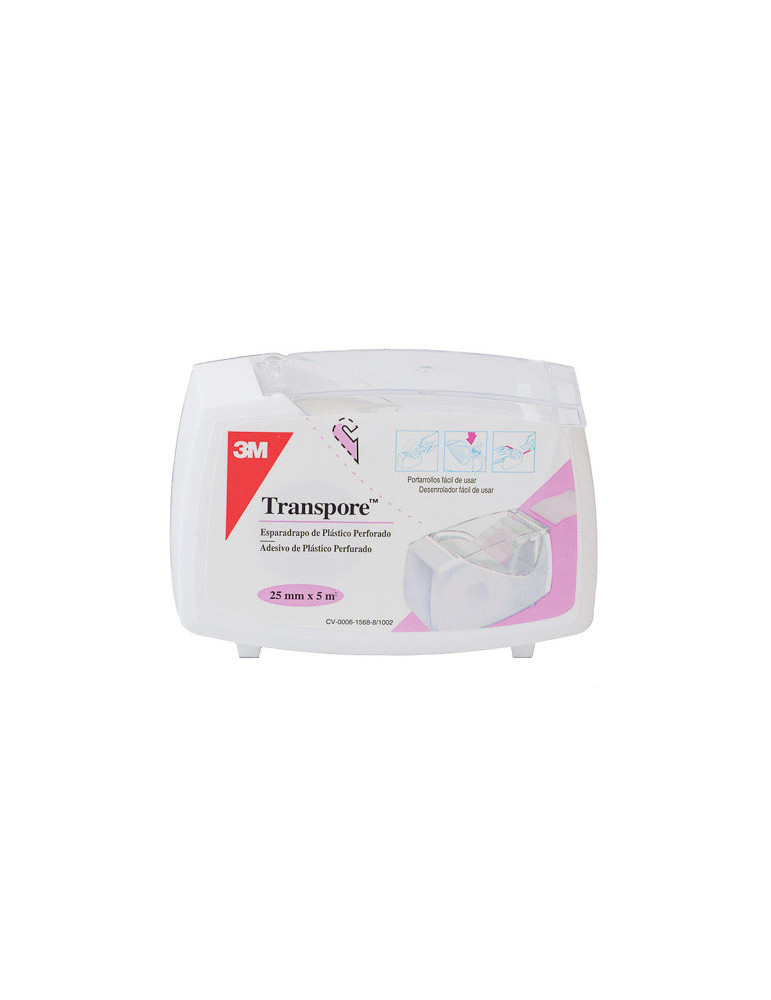 ESPARADRAPO HIPOALERGICO TRANSPORE PLASTIC PORTA