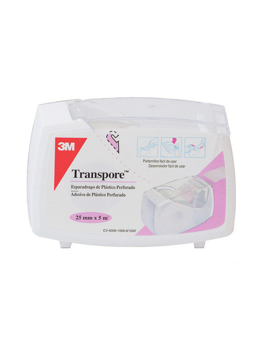 ESPARADRAPO HIPOALERGICO TRANSPORE PLASTIC PORTA