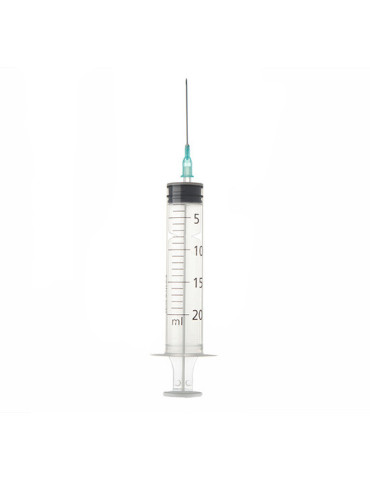 JERINGA AGUJA 20 ML VERDE 0.8MM INTRAMUSCULAR