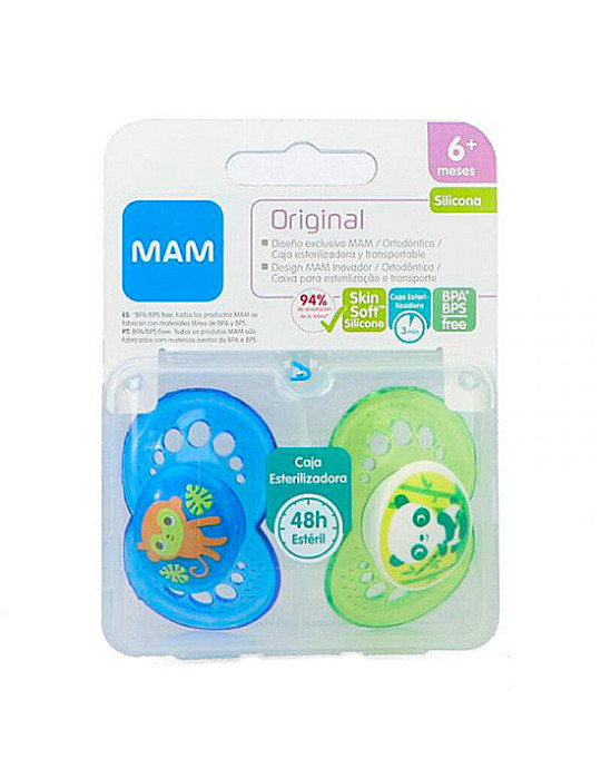 CHUPETE SILICONA MAM ORIGINAL + 6 M PACK  AZUL