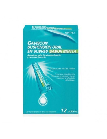 GAVISCON 12 SOBRES SUSP ORAL SABOR MENTA
