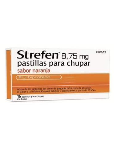 STREFEN 8.75 MG 16 PASTILLAS CHUPAR NARANJA