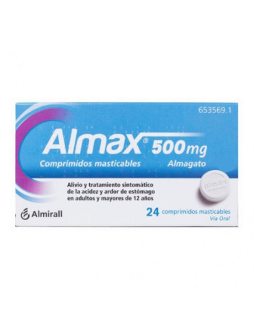 ALMAX 500 MG 24 COMP MASTICABLES