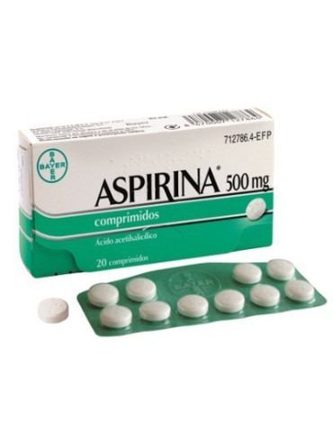 ASPIRINA 500 MG 20 COMP ADULTOS