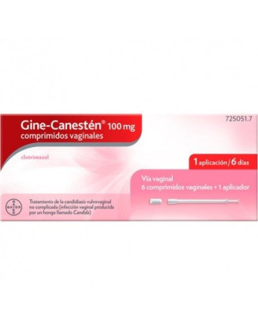 GINECANESTEN 100 MG 6 COMP VAGINALES