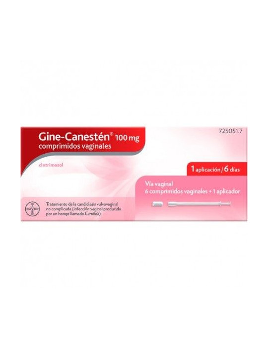GINECANESTEN 100 MG 6 COMP VAGINALES