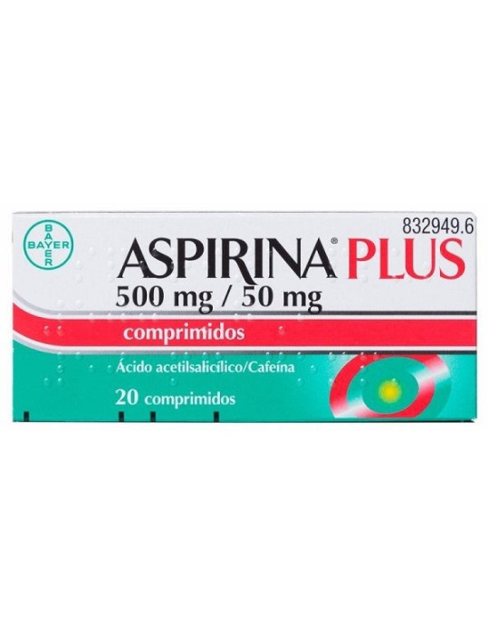 ASPIRINA PLUS 20 COMP CAFEINA 50 MG