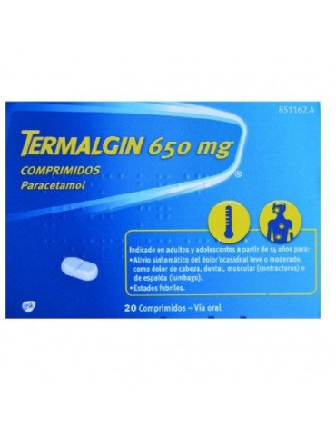 TERMALGIN 650 MG 20 COMP
