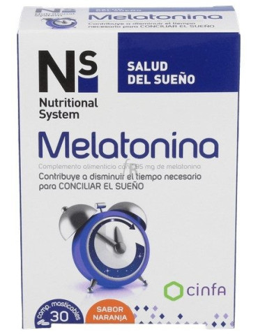 N+S NS MELATONINA COMP MASTICAB NARANJA 1.95 MG