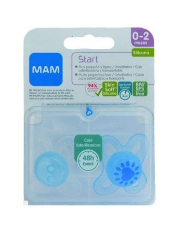 CHUPETE LATEX MAM START 0-2 M 2U AZUL