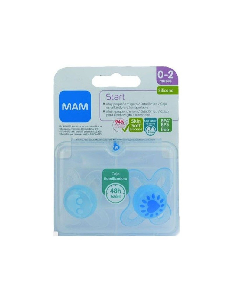 CHUPETE SILICONA MAM START 0-2 M AZUL