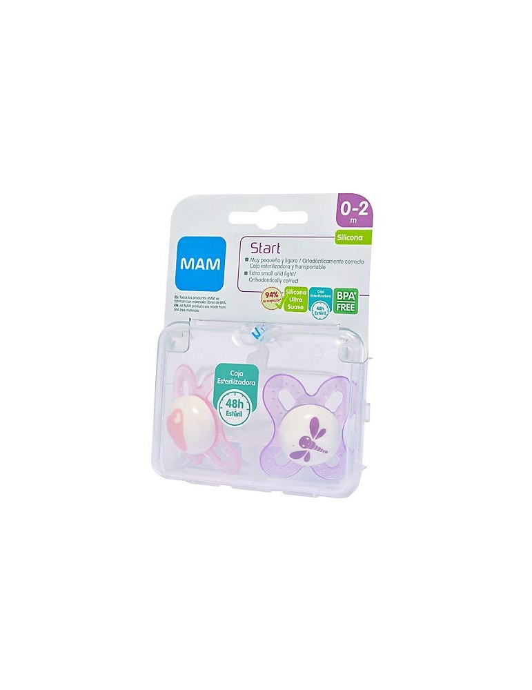 CHUPETE SILICONA MAM START 0-2 M 2U ROSA