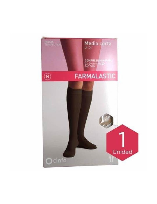 MEDIA CORTA (A-D) COMP NORMAL FARMALASTIC NEGRA