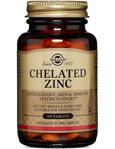 100800 SOLGAR CHELATED ZINC QUELADO 100 CAPS