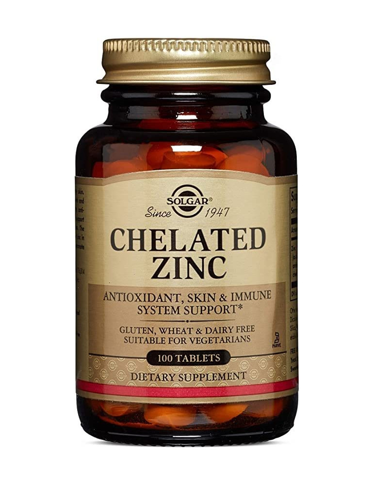 100800 SOLGAR CHELATED ZINC QUELADO 100 CAPS