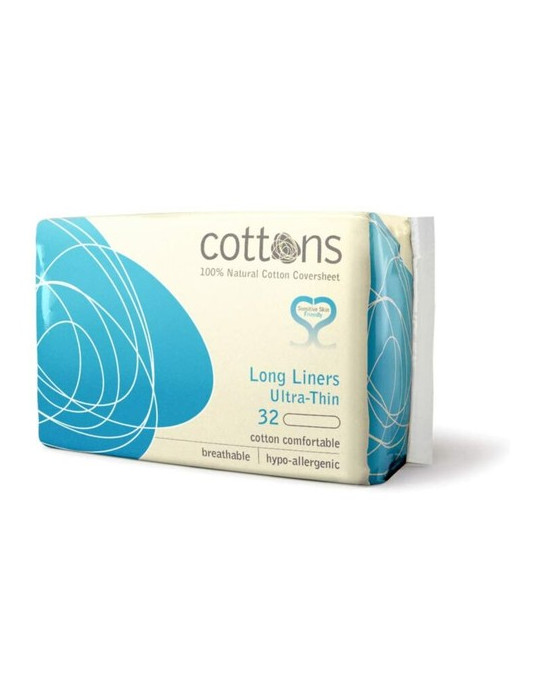 COTTONS LONG LINER ULTRA THIN 32 SIN ALAS AZUL