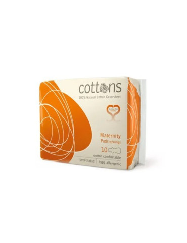 COTTONS COMPRESA MATERNIDAD NARANJA 10 U
