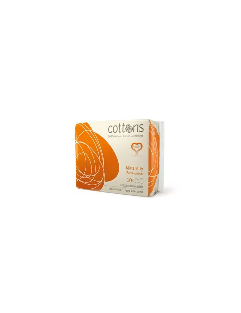 COTTONS COMPRESA MATERNIDAD NARANJA 10 U