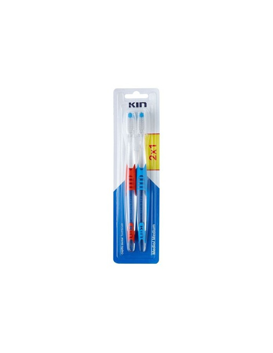 KIN CEPILLO DENTAL MEDIO PACK 2X1